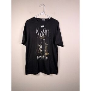 Korn‎ Evolution Band T-Shirt Mens Large Black Hanes Heavyweight Nu Metal Graphic
